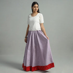 Purple Jacquard Patchwork 24 Kali Cotton Long Skirt