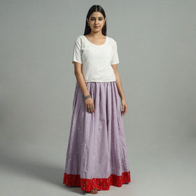 Purple Jacquard Patchwork 24 Kali Cotton Long Skirt