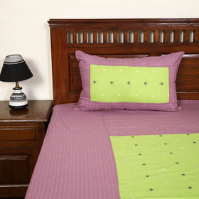 Purple - jacquard patchwork cotton double bed cover