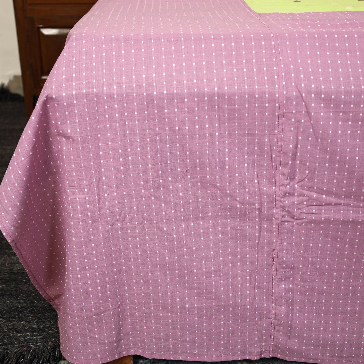 Purple - jacquard patchwork cotton double bed cover