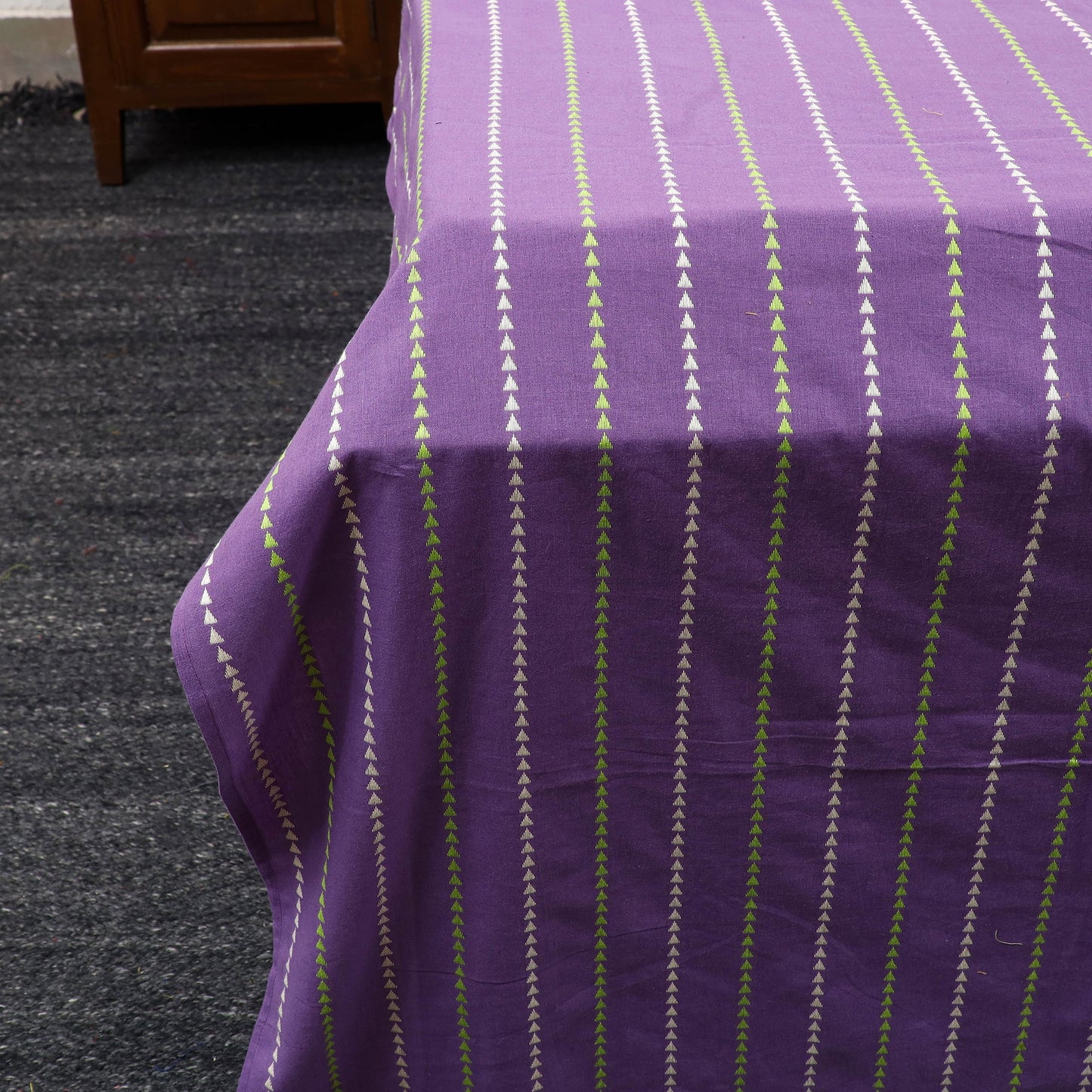 Buy Jacquard with Sanganeri Patch Cotton Bedsheet Set