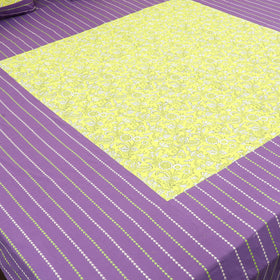 Buy Jacquard with Sanganeri Patch Cotton Bedsheet Set