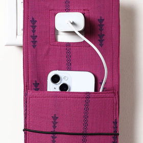 Purple Jacquard Weave Cotton Fabric Mobile Charging Holder 
