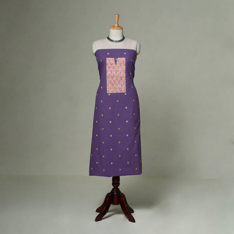 Jacquard weave cotton patchwork unstitched kurta material