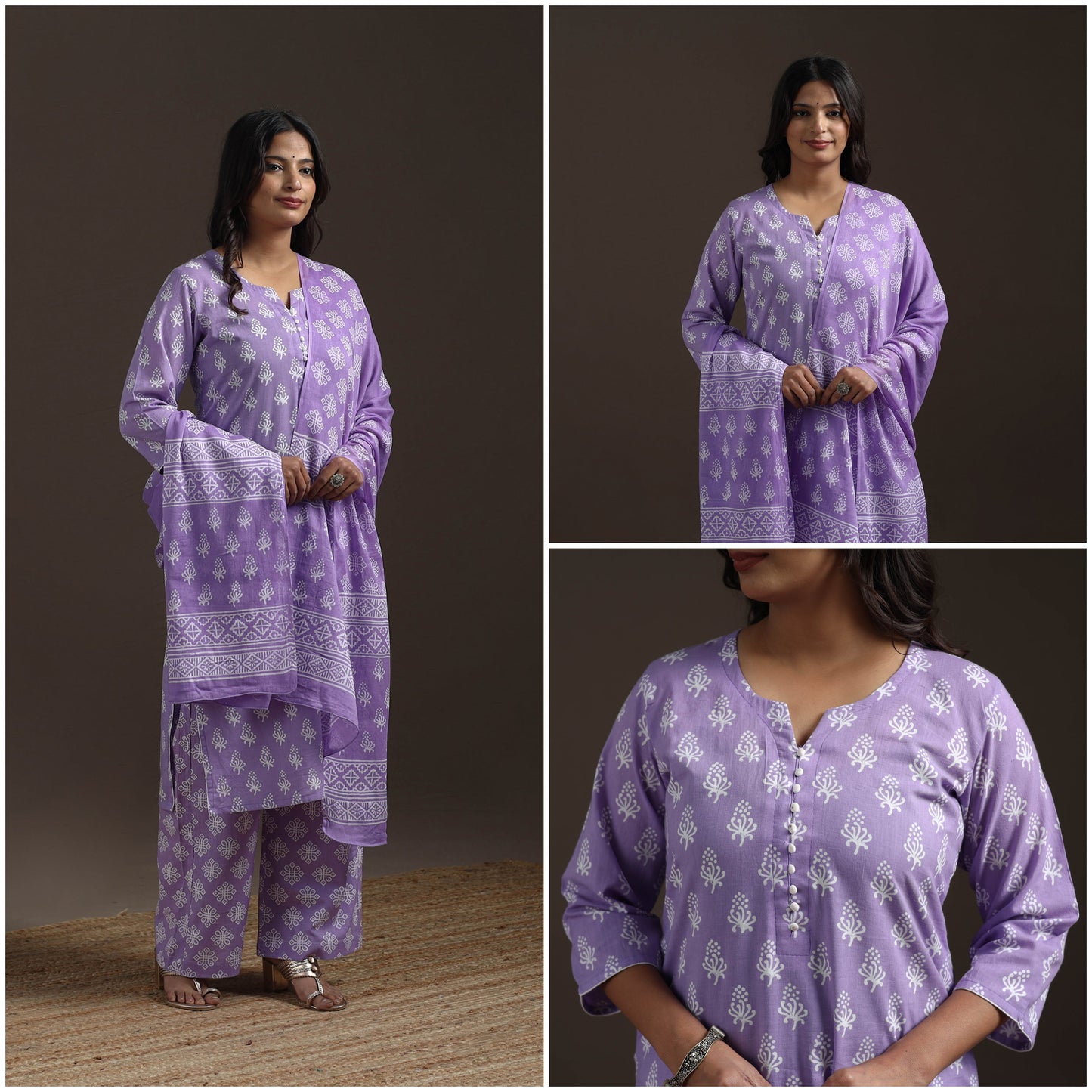 Jaipur hand cotton suit set with dupatta for women 03