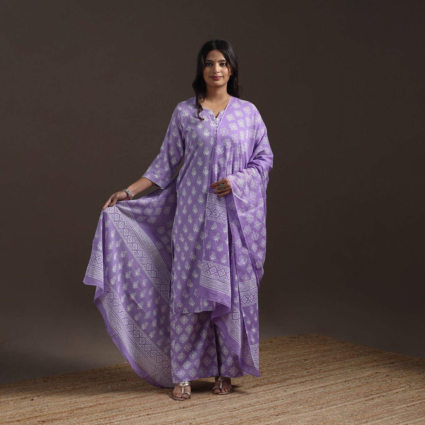 Jaipur hand cotton suit set with dupatta for women 03