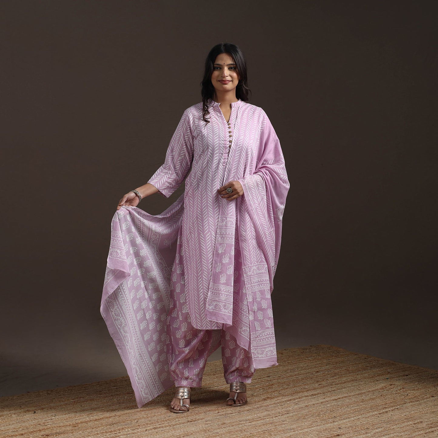 Jaipur hand cotton suit set with dupatta for women 18