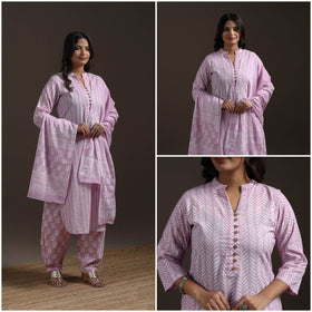 Jaipur hand cotton suit set with dupatta for women 18