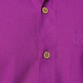 Purple Jhiri Handloom Cotton Men Full Sleeve Shirt