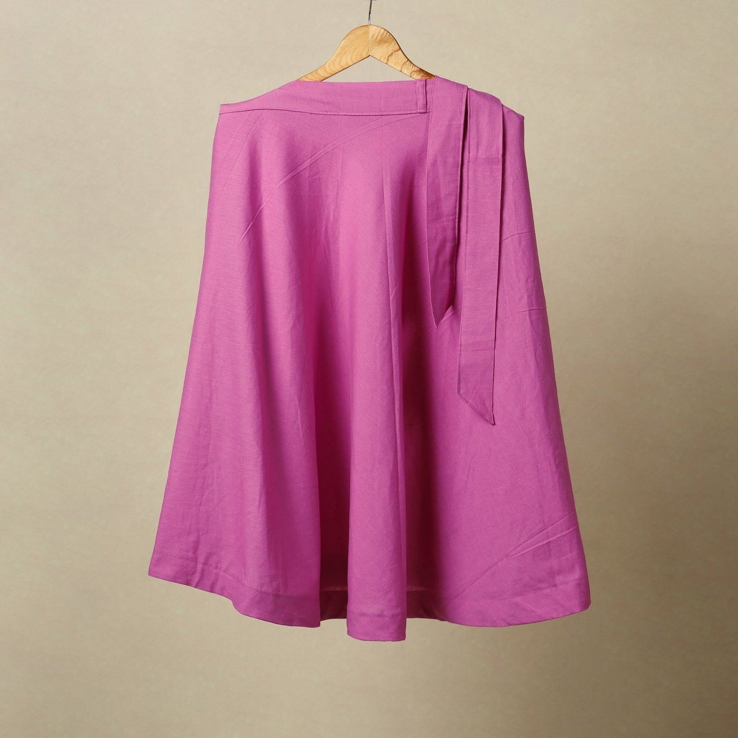 Purple - jhiri handloom plain cotton wrap around skirt 25