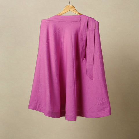 Purple - jhiri handloom plain cotton wrap around skirt 25
