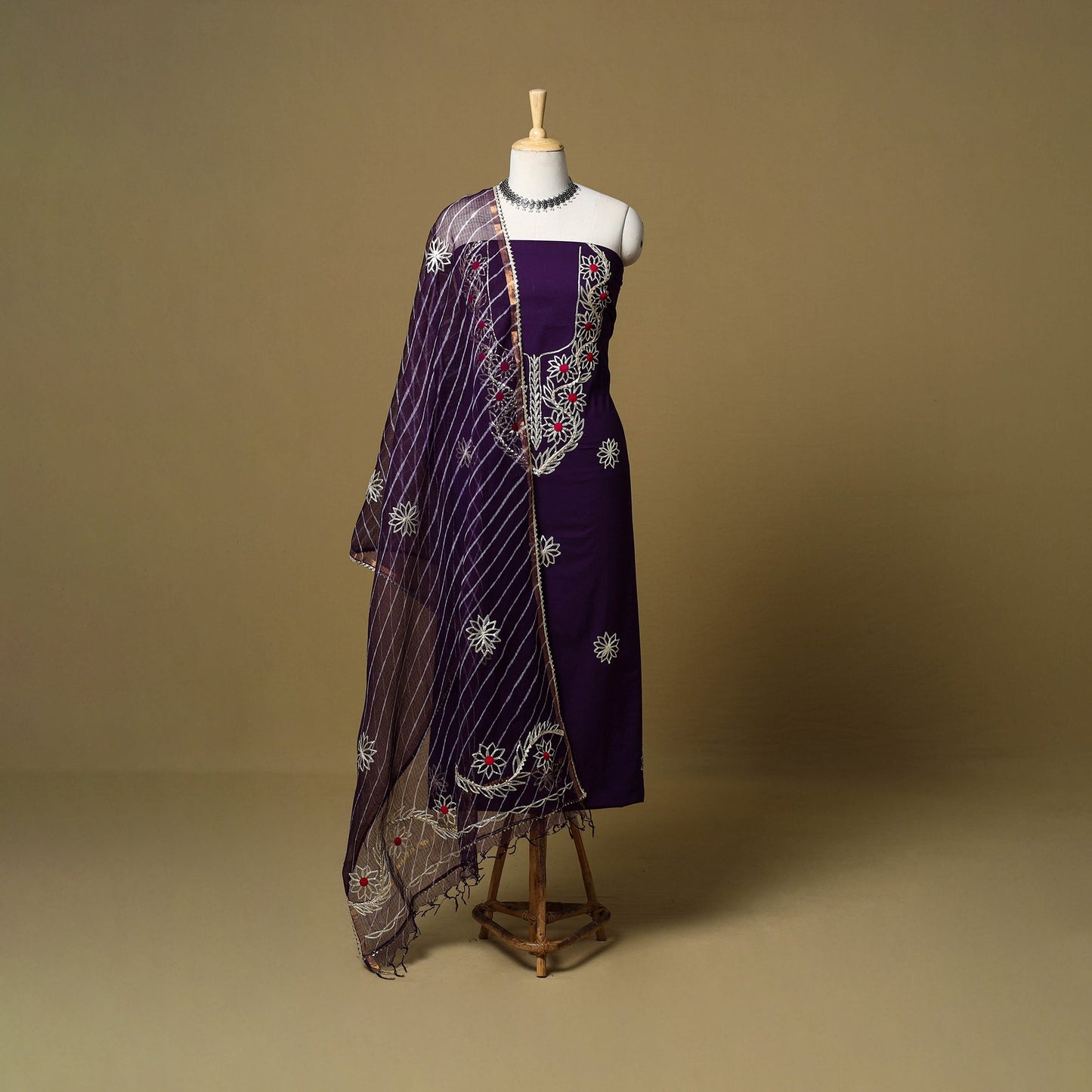 Kacchi gota patti work natural dyed pure cotton 3pc