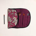  Kalamkari Fabric Multipurpose Segmented Make-up Brush Wrap Pouch/Case 