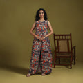 Purple - kalamkari printed cotton 2pc kurta set for women