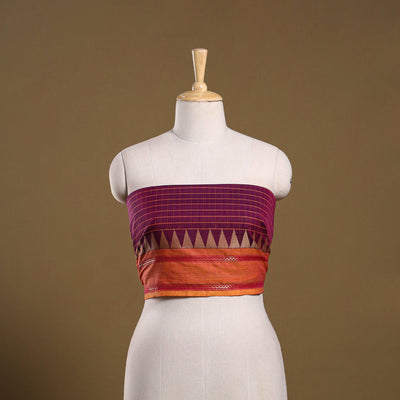 Kanchipuram cotton blouse piece 49 - handcrafted