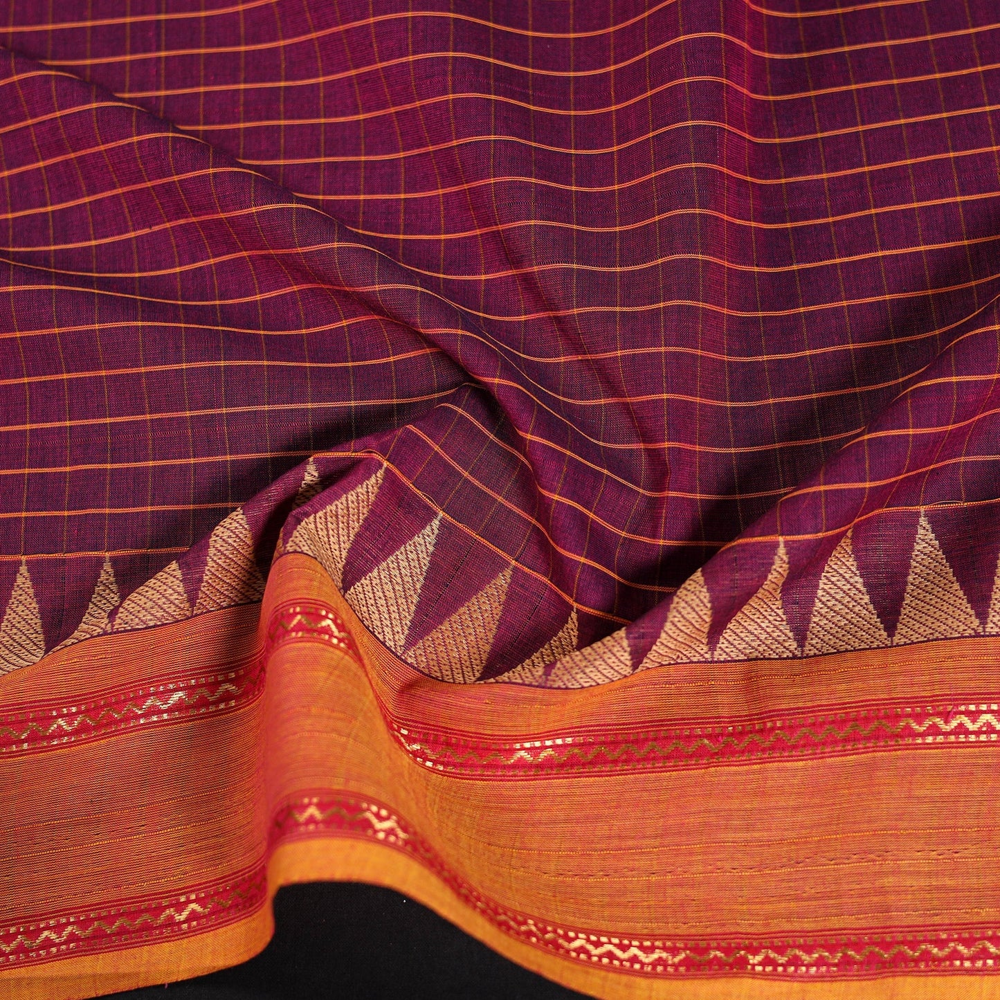 Kanchipuram cotton blouse piece 49 - handcrafted