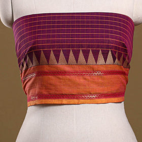 Kanchipuram cotton blouse piece 49 - handcrafted
