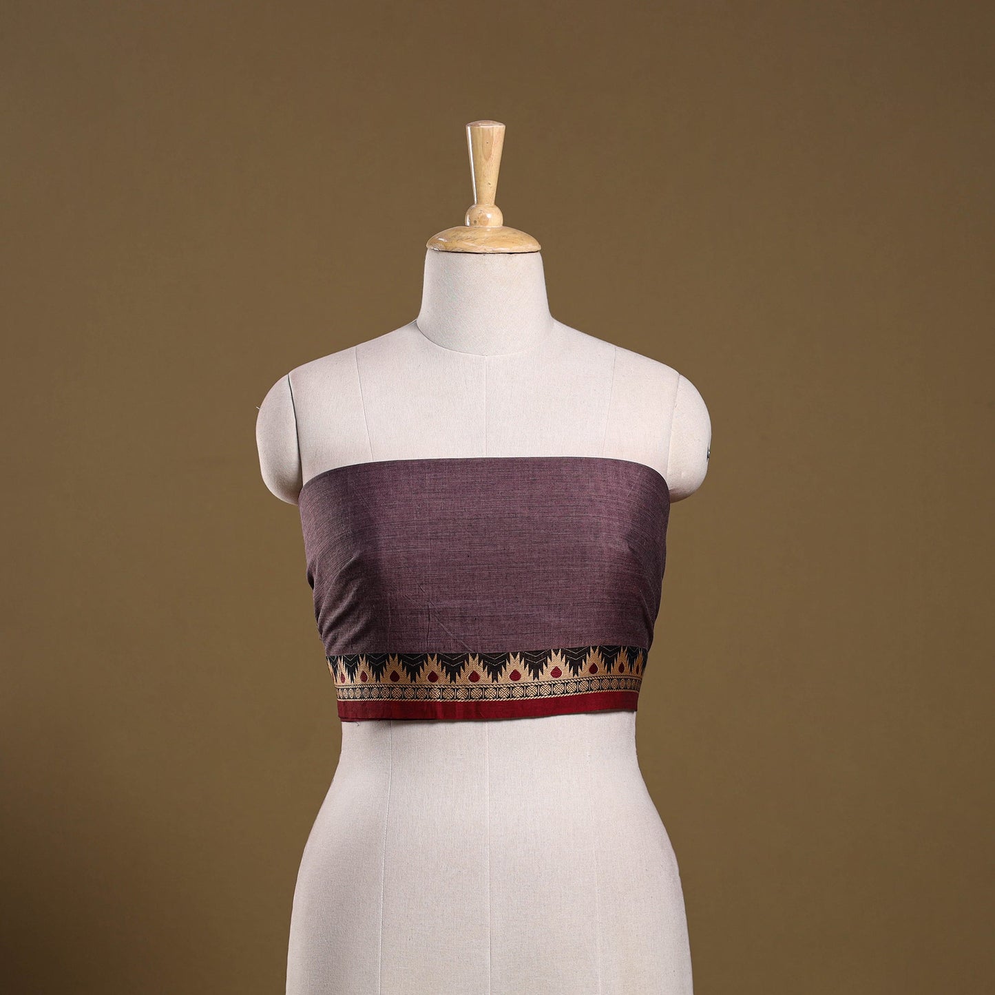 Kanchipuram cotton blouse piece 66 - handcrafted