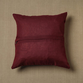 Purple - Kanchipuram Patchwork Cotton Cushion Cover 11