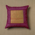 Purple - Kanchipuram Patchwork Cotton Cushion Cover 11