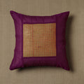 Purple - Kanchipuram Patchwork Cotton Cushion Cover 23