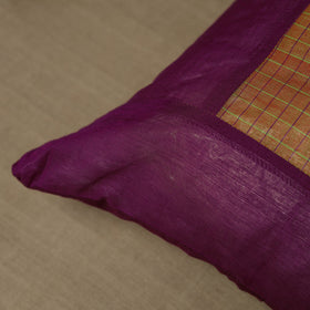 Purple - Kanchipuram Patchwork Cotton Cushion Cover 23