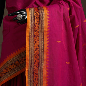 Purple - kandangi buti chettinad cotton saree with border