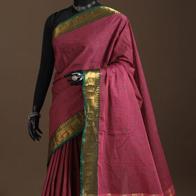 Purple - kandangi buti chettinad cotton saree with border
