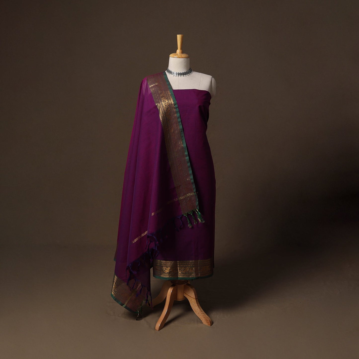 Kandangi chettinad cotton 2pc unstitched dress material 22