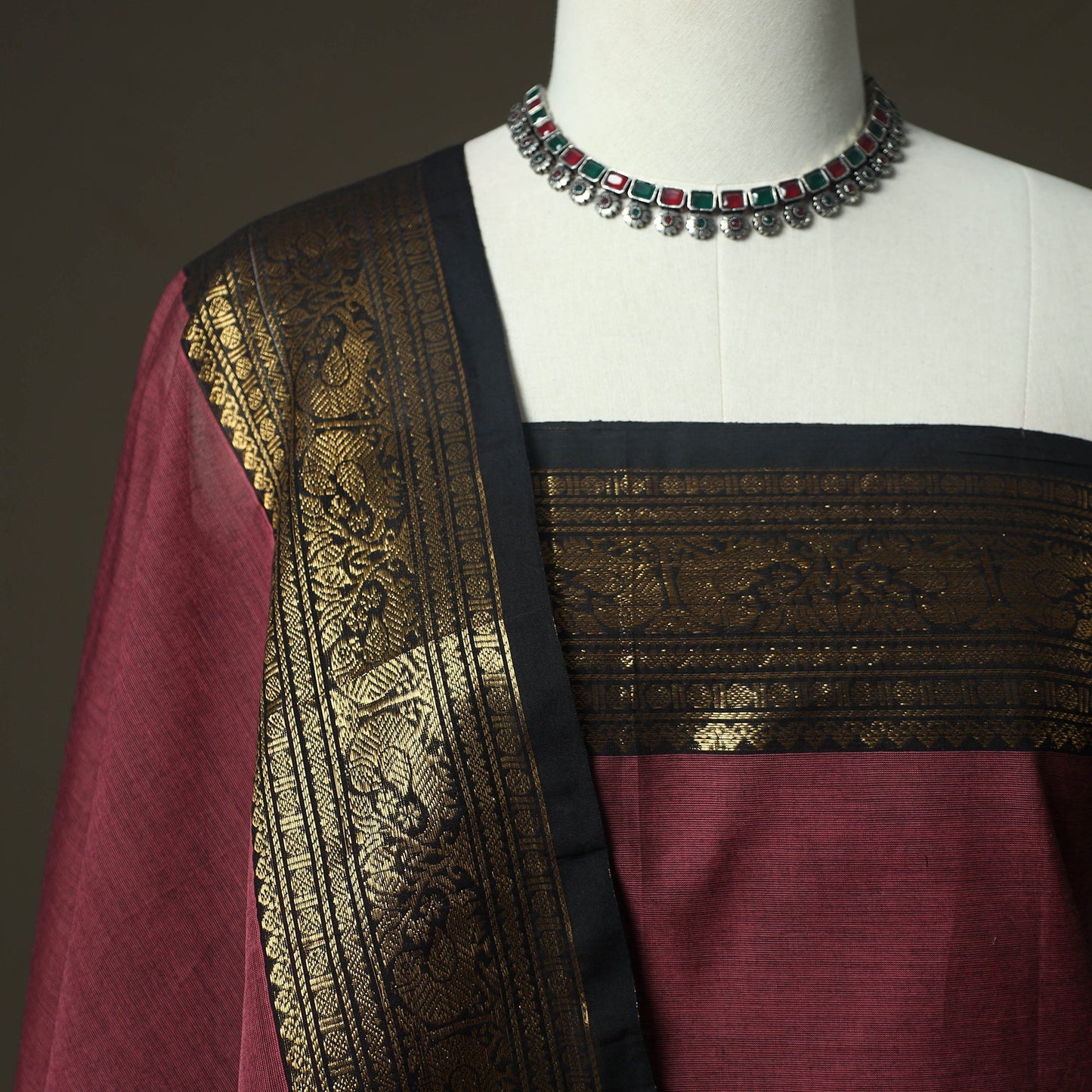 Kandangi chettinad cotton 2pc unstitched dress material 28