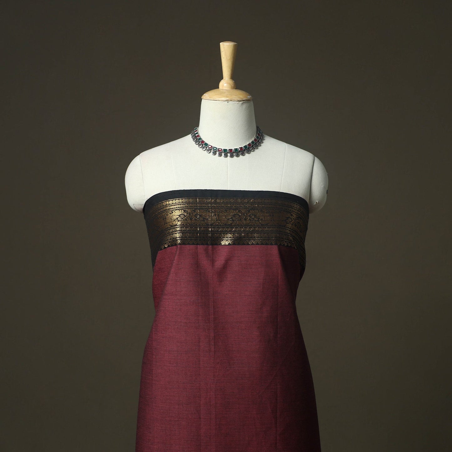 Kandangi chettinad cotton 2pc unstitched dress material 28