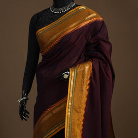 Purple Kandangi Chettinad Cotton Saree with Border