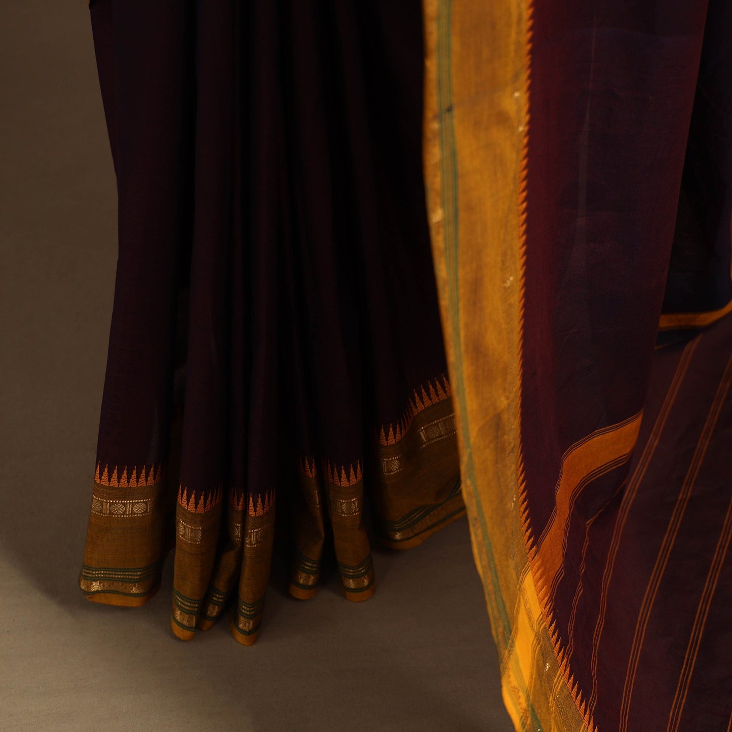 Purple Kandangi Chettinad Cotton Saree with Border