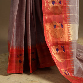 Purple Kandangi Chettinad Cotton Saree with Border