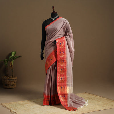 Purple Kandangi Chettinad Cotton Saree with Border