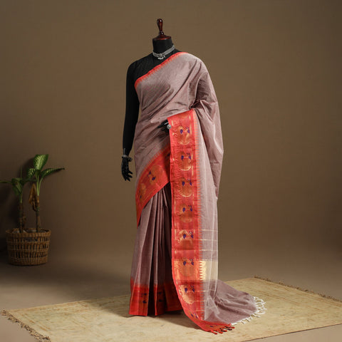 Purple Kandangi Chettinad Cotton Saree with Border
