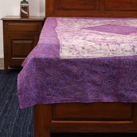 Kantha handwork cotton single hand batik bed sheet 11