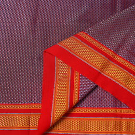 Purple - karnataka weave cotton khun fabric 11 - handcrafted