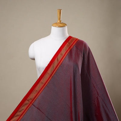 Purple - karnataka weave cotton khun fabric 11 - handcrafted