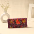 Pruple Kashmiri Crewel Hand Embroidery Velvet Travel Wallet