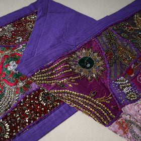 Khambadiya patchwork beadwork table runner (60 x 16 in) 08