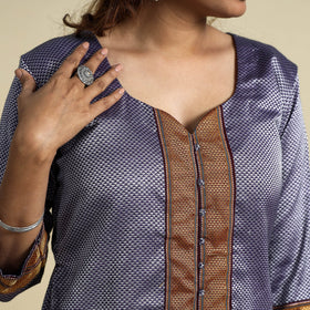 Purple - Khun Weave Cotton Straight Kurta