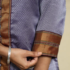 Purple - Khun Weave Cotton Straight Kurta