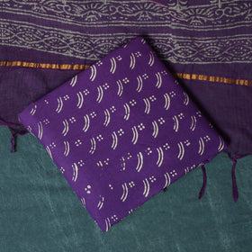 Kota doria cotton hand block jaipur print 3pc unstitched