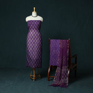 Kota doria cotton hand block jaipur print 3pc unstitched