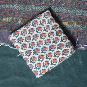 Kota doria cotton hand block sanganeri print 3pc unstitched