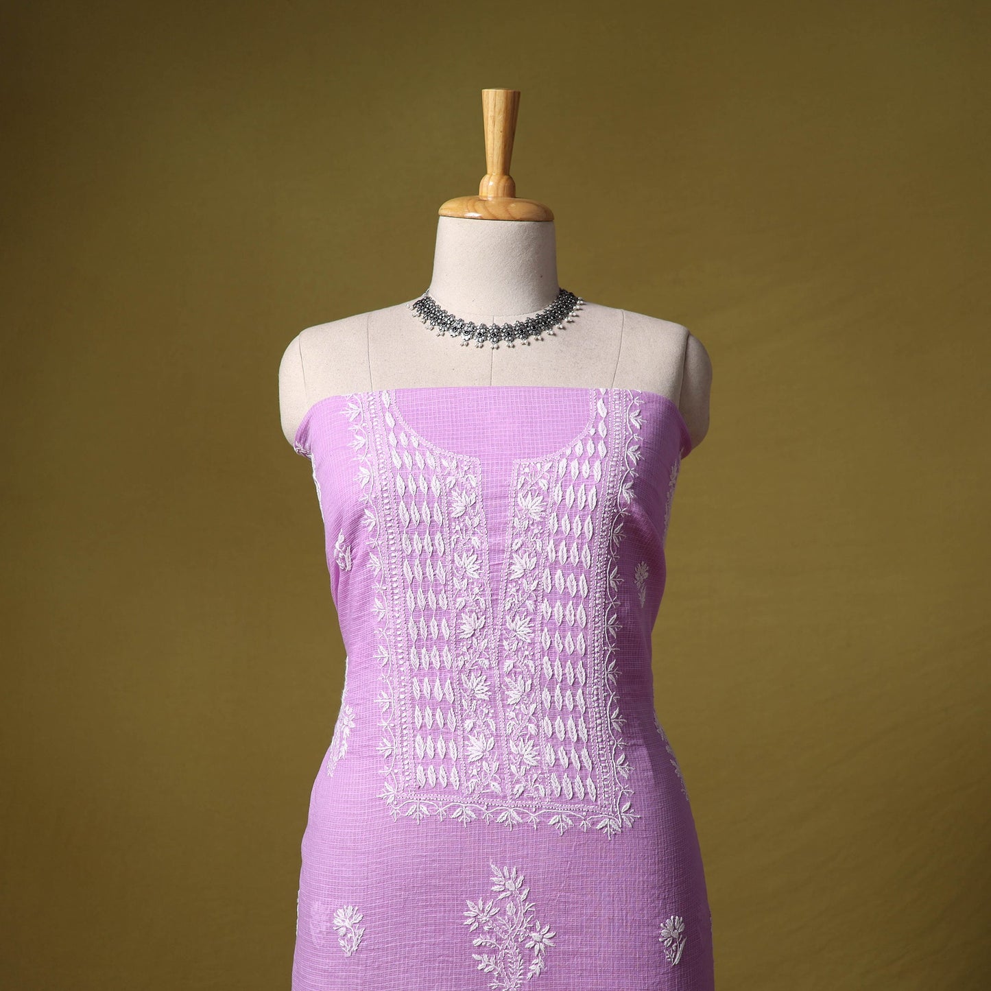 Purple - kota doria cotton lucknow chikankari 2pc