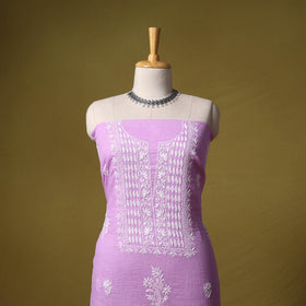 Purple - kota doria cotton lucknow chikankari 2pc