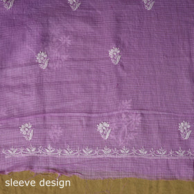 Purple - kota doria cotton lucknow chikankari 2pc