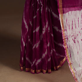 Purple - kota doria silk tie-dye shibori saree 01